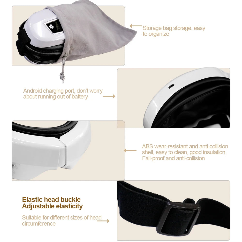 Eye Massage Device Vibration Airbag Pressure Eye Massager Bluetooth Music Relax Fatigue Eye Care Improve Sleep Tools Foldable