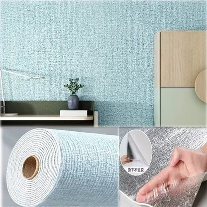 Self-Adhesive 3D Linen Foam Wall Sticker PVC Moisture-proof Wallpaper for Living Room Bedroom Bathroom Dormitory Home Decoration