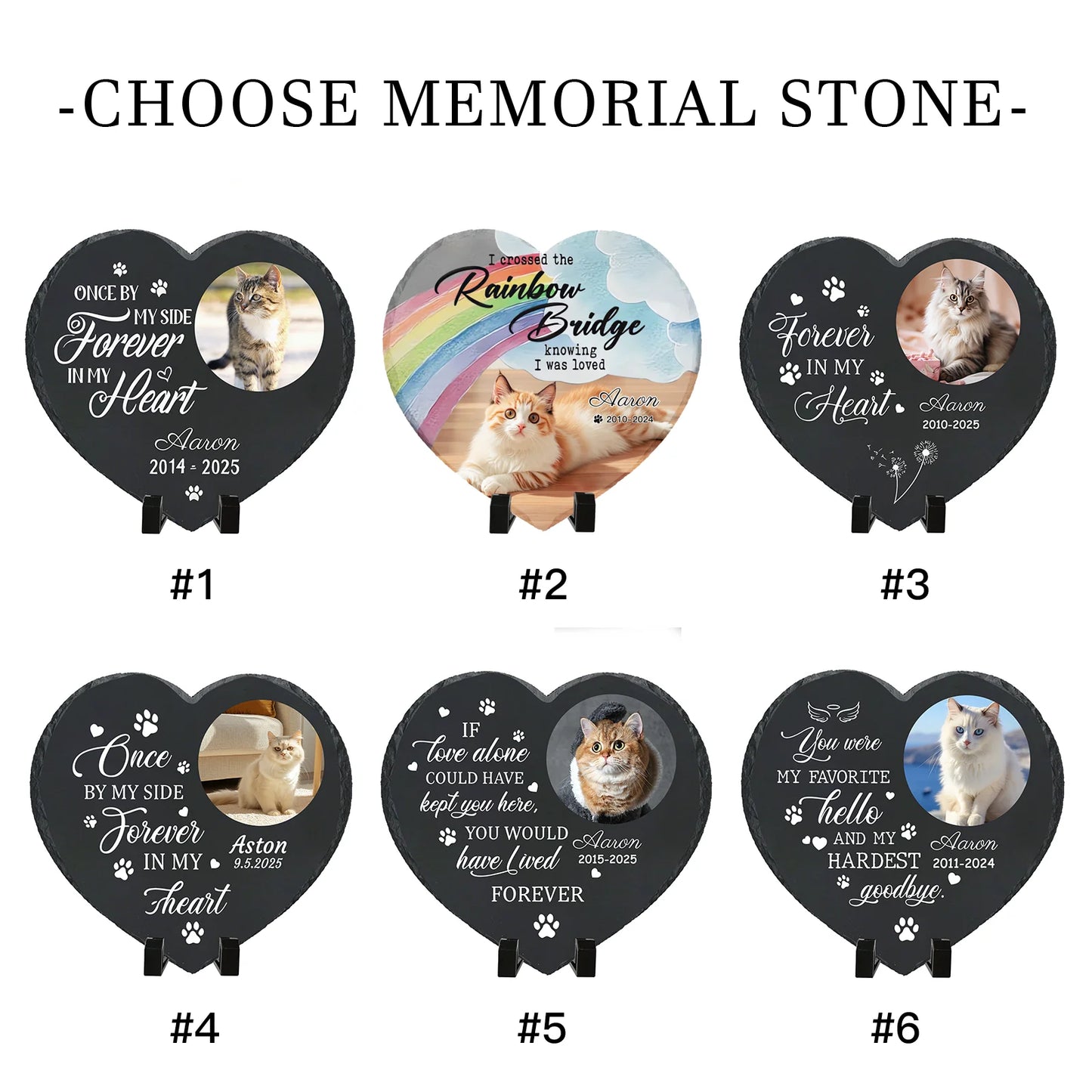 Personalized Pet Memorial Stone,Custom Cat Grave Marke Plaque With Photo&Name,Garden Slate Tombstone Pet Loss Remembrance Gift