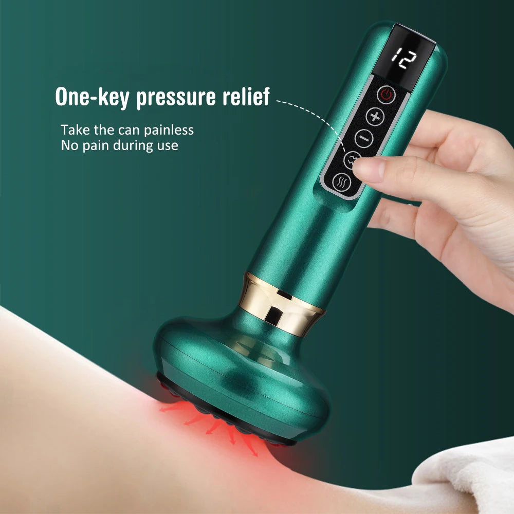 Smart Body Massage Suction Vacuum Cupping Device 6/12 Levels Anti Cellulite Heating Cans Back Guasha Scarping Chinese Meridian