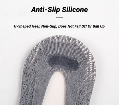 1/5 Pairs Summer Men's Invisible No Show Five Finger Socks Thin Velvet Non-Slip Mesh Breathable Elastic Solid Silk Soft