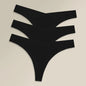 3PCS Women Ice Silk Seamless Thongs Underpants Sexy V-Waist Ultra-thin Panties Girls Low Rise Invisible G-string Lingerie XS-XL