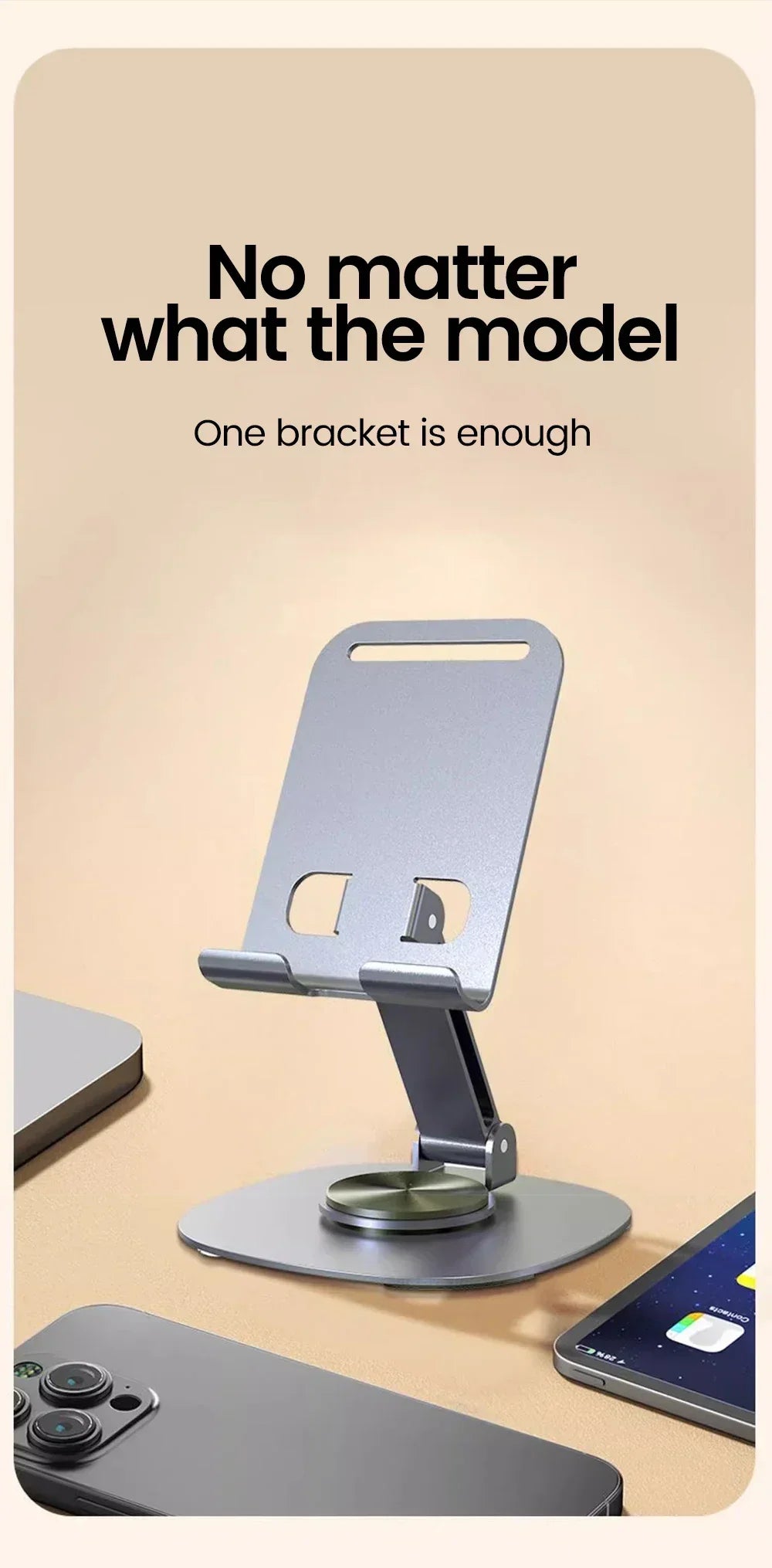 Elough 360° Rotation Portable Tablet Holder For iPad iPhone 15 Xiaomi Folding Lazy Desktop Live Mobile Phone Stand Mount Bracket