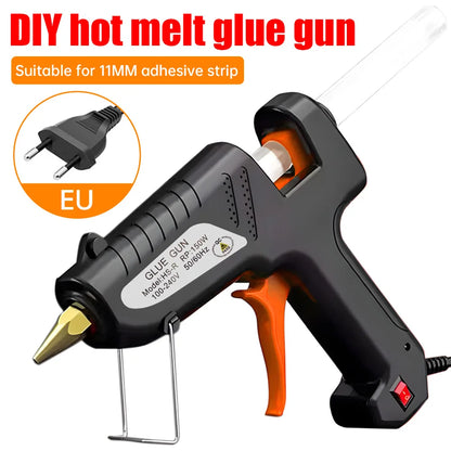 150W Hot Melt Glue Gun 11mm Glue Stick 3-5Min Preheating 15s Quick Release Copper Nozzle Anti-scald 100-220V EU US Plug