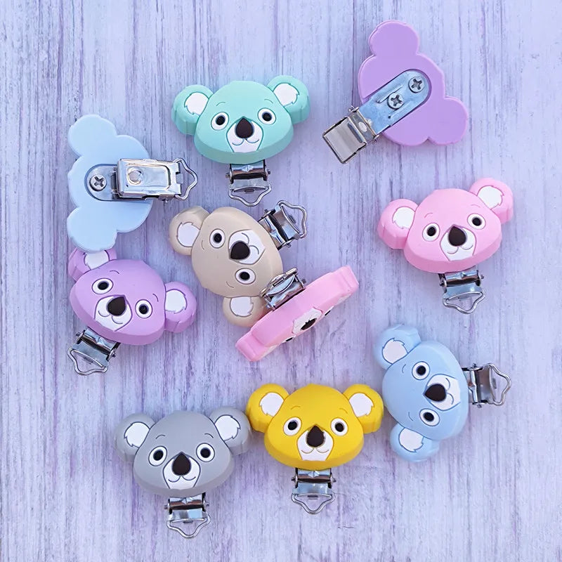 10pcs Silicone Heart Pacifier Clips DIY Baby Teething Teether Necklace Bead Tool Nurs Gift Nipple Chain Accessories