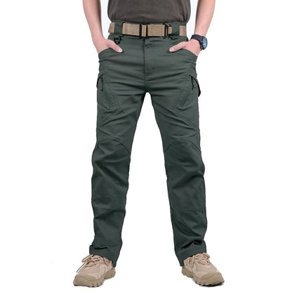 IX9 City Tactical Cargo Pants Men Stretch Cotton Work Military Pants Flexible Outdoor Army Combat Trousers with 9 Pockets
