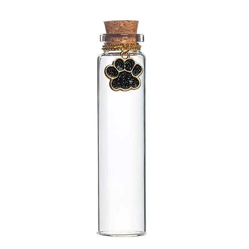 Pet Fur Memorial Glass Bottle Cat Whiskers Storage Bottle With Cork Stopper Perfect For Storing Dog Cat Hair As Souvenir