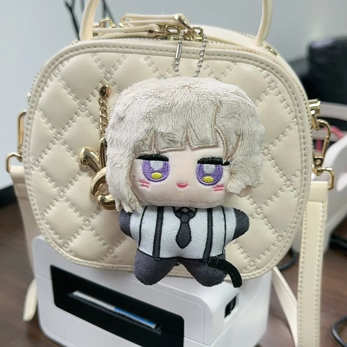 Anime Bungou Stray Dogs Plush Keychain Dazai Osamu Nakahara Chuuya Soft Stuffed Toys Birthday Gift 10cm