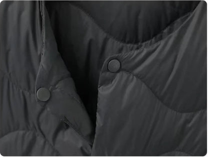 2025 Autumn and Winter Men's New Round Neck/v Collar Down Liner Jacket All-match Fashion Warm Men's Down Jacket Long Sleeve Coat