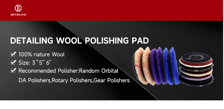DETAILING 3"/5"/6" Wool Felt Polishing Pad Wool Wheel Buffer Auto Paint Care Buffing Pads for Car Polisher Remove Scratches