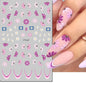 3d Nail Art Decals Spring Booming Violets Lavenders Purple Blue Pink Flowers Butterflys Stickers Decoration For Nail Tips Beauty