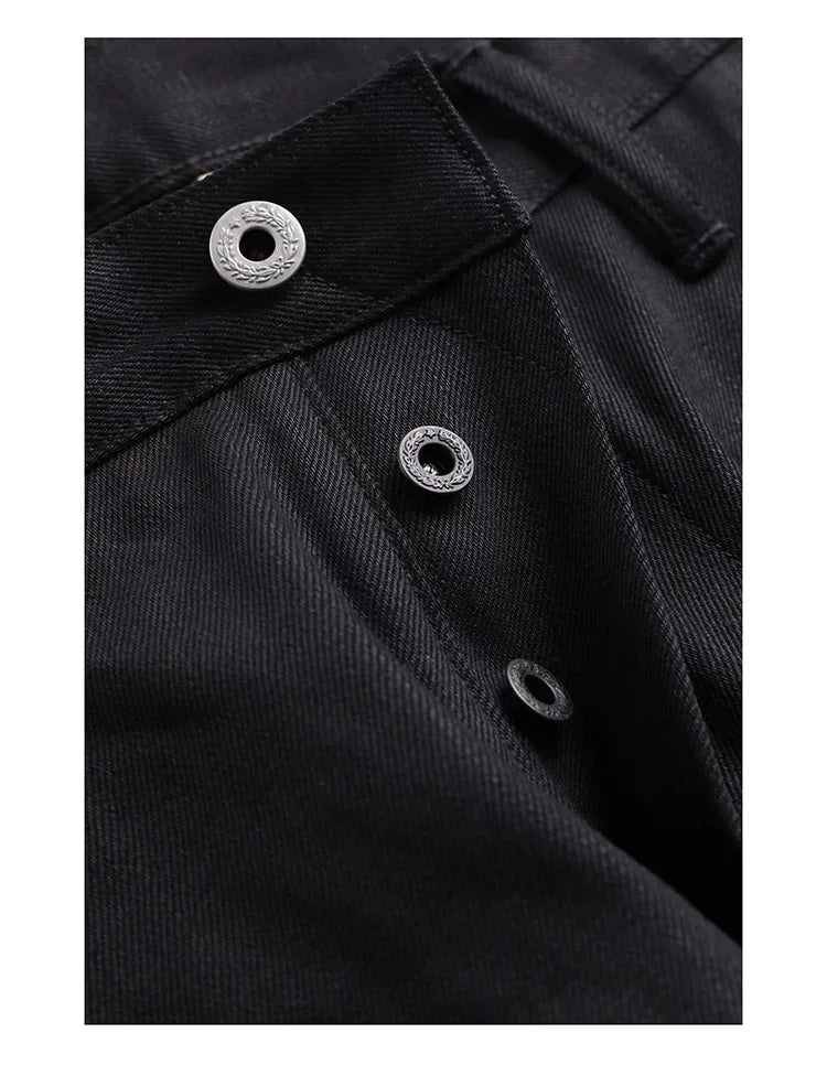 Red Tornado Black Men's Jeans Relaxed Fit 14.5oz Selvedge Denim Officer Trousers