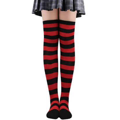 Color Striped Stockings Japanese Over Knee Socks Fashion Women Keep Warm Soks Sexy Slim Long Socks Hosiery JK Cosplay Lolita Y2k