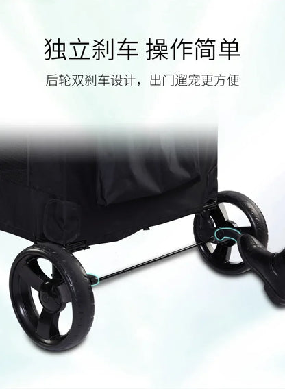 2027functional medium and large pet carts for outdoor travel, large size walking dog carts, portable and foldablePet Strollers