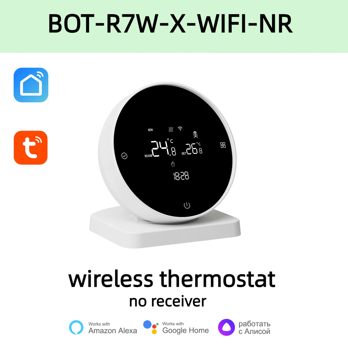 Beok Wireless Thermostat Controller Heating Wifi Smart Home 8-Channel Heating System for Gas Boiler Water Floor Actuator