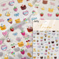 5D Cute Rabbit Love Heart Peach Blossom Flower Yellow Nail Art Stickers Bowknot DIY Self Adhesive Rhinestone Manicure Decals