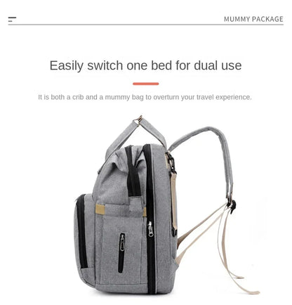 Mommy Diaper Bags Baby Bed Mother Large Capacity Nappy Milk Bottle Backpacks with Changing Mat Convenient Baby Nursing Bags