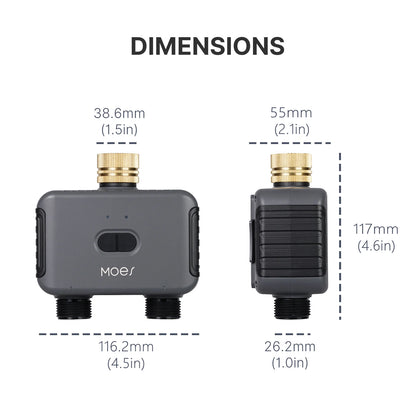 MOES Bluetooth Value Smart Garden Sprinkler Water Timer by 2 Way Rain Delay Filter Programmable Automatic Irrigation Controller