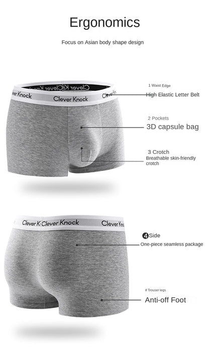3Pcs Men's Boxer Shorts Cotton Underwear Solid Underpants Sexy Panties Male Breathbale Lingerie Plus Size L-6XL Wholesale Lots