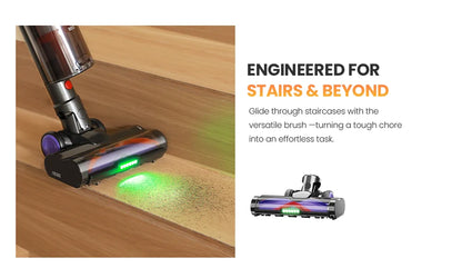 Erabros EV5 550W 70KPA Cordless Vacuum Cleaner Ultra-Strong Suction Power 80Mins Runtime Handheld Smart Vacuum Cleaner 4 Modes