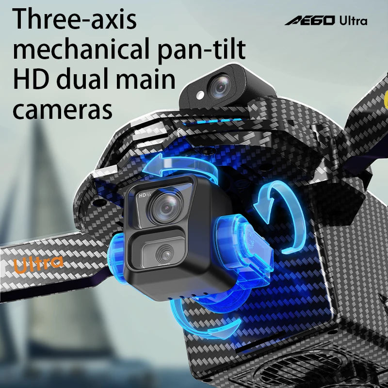 New AE60 GPS Drone 8K Professional HD Camera Brushless 3-Axis Gimbal Obstacle Avoidance Touch Screen Airdrop FPV Security Drones