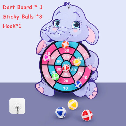 Animals Dart Board Games for Kids Montessori Target Sports Game Toys with 2 Sticky Balls Educational Games for Children Boy Girl