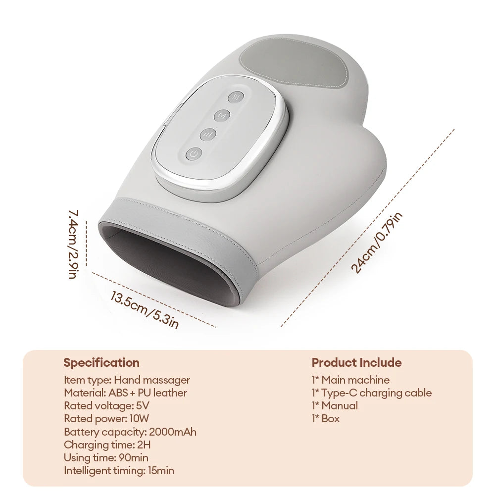 5 Level Hand Massager with Airbag Compression Finger Wrist Palm Massage Machine Vibration Glove for Hand Muscle Relax