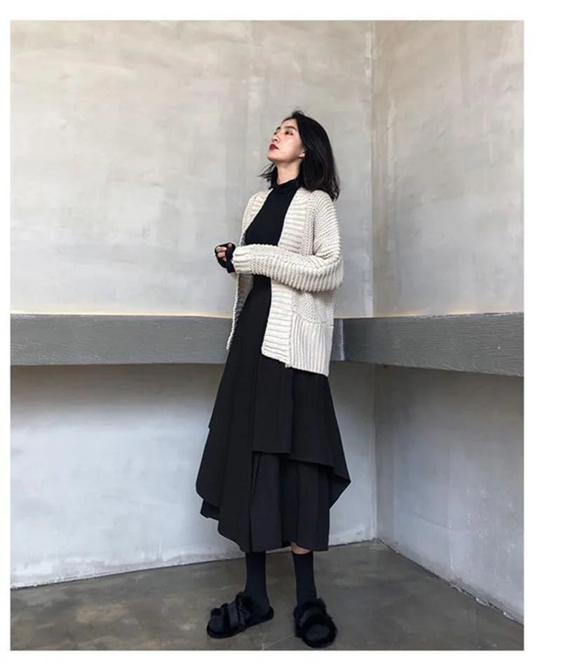 Women Skirts Gothic Irregular Skirts Pants Women High Waist White Black Long Skirts Female Pleated Skirts Culottes Women Clothes