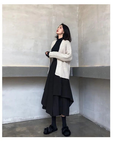 Women Skirts Gothic Irregular Skirts Pants Women High Waist White Black Long Skirts Female Pleated Skirts Culottes Women Clothes