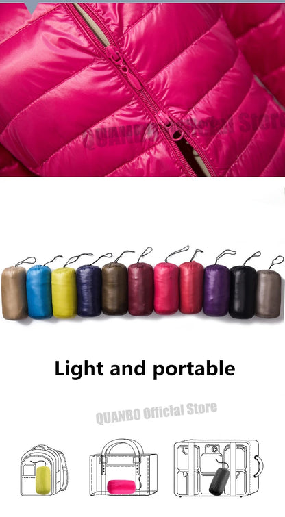 Women Spring/Autumn Ultra Lightweight Quilted Jacket 2023 New Woman Water and Wind-Resistant Big Size women Hoodies coat