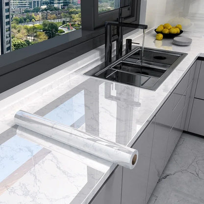 60cm/80cm Marble Self Adhesive Wallpaper Peel and Stick Wallpaper Kitchen Bathroom Contact Paper Modern Waterproof Wall Stickers