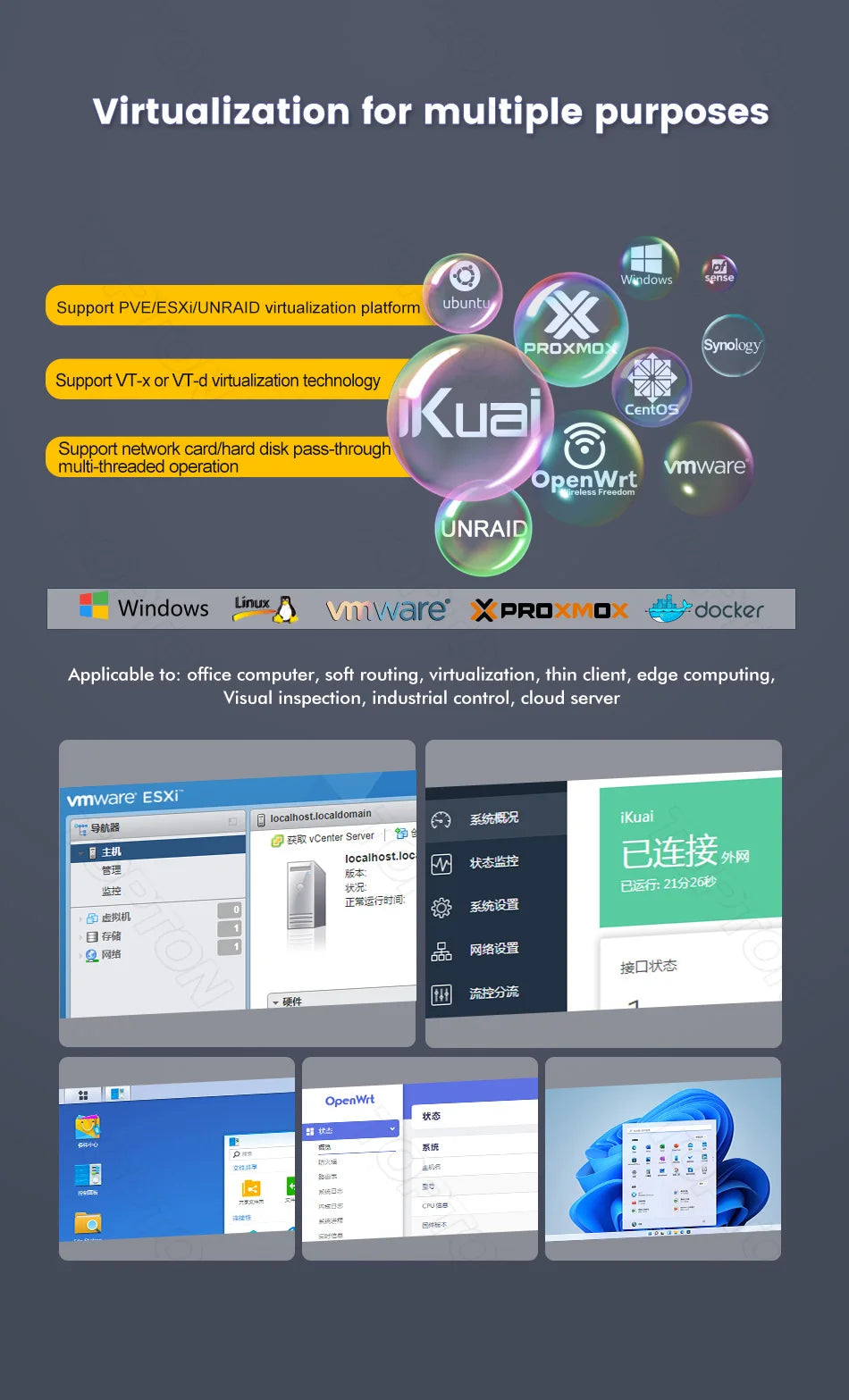 Topton Solid Fanless Firewall Mini PC VPN Gateway Intel N150 N5105 J6412 J5005 7305 6305 4x2.5G LAN Home Server PfSense Computer