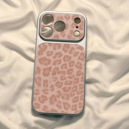 Luxury Leopard Print Cortex Leather Phone Case For iPhone 17 Pro Max 12 13 14 15 16 11 Cases Shockproof Bumper Back Cover Funda