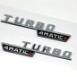 2pcs Car Letters Fender Trim Badge Turbo 4matic Plus Emblem Sticker For Mercedes AMG A45 CLA45 C117 GLA45 GLE53 X247 Accessories