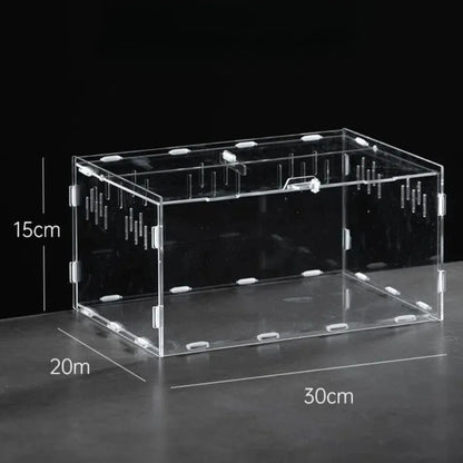 Durable Acrylic Reptile Habitat Anti-Escape Multiple Size Spider Feeding Case Clear Arboreal Lizard Breeding Box for Chameleon