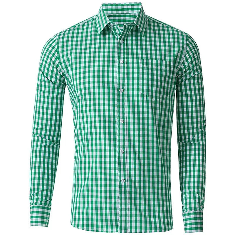 Men's Long Sleeve Shirt Casual Plaid Color Summer 3D Printed Lapel Shirt Summer New  Fashion Casual Men's Clothing Unisex Tops