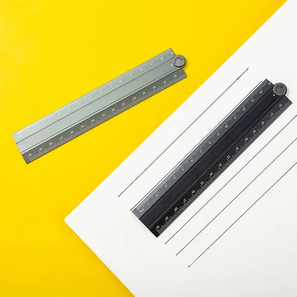 30cm Folding Ruler Drawing Measuirng Tool Aluminum Alloy Straight Ruler Multifunctional Metal Ruler School Office Supplies