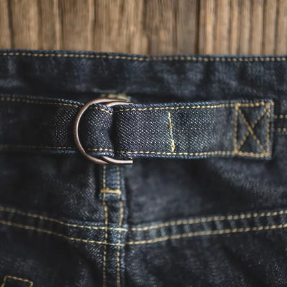 Maden Vintage Raw Denim Jeans for Men 14.8 OZ Jeans Denim Washed Straight Tapered Fit Pants Mid Waist Casual Trousers