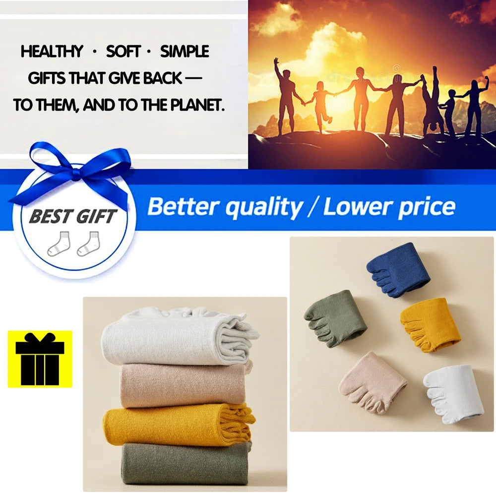 Hot Sale Men's Cotton Toe Socks Moisture-Wicking Odor Control Seamless Toe Design Long Crew Socks for Sports Daily Wear