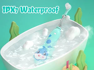 Seago Kids Electric Toothbrush Child Dolphin Colorful Observing LED 2 Mins Smart Timer IPX7 Waterproof Teeth Cleaning