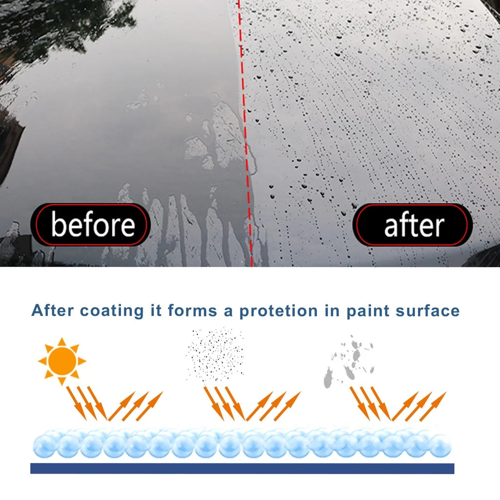 3 in 1 Car Ceramic Coating Nano Super Hydrophobic Protection Polishing Spraying Quick Coat Glass ,Wheel & Paint Care JB XPCS 44