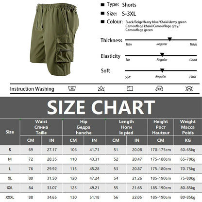 New Men's Cargo Shorts Fashion Casual Running Shorts Big Pocket Sports Slacks Cargo Panels Trousers Plus Size for Male
