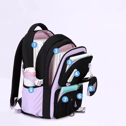 Love Pattern School Bag Backpack Pencil Case lunch bag Three Piece Set Nylon Fabric Waterproof Boy Girl Teenagers Trend Backpack