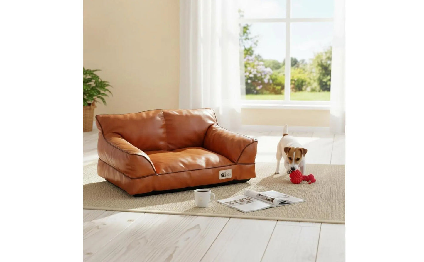 Leather Pet Sofa Bed Removable and Cleanable Cat Sofa for Small Dogs
