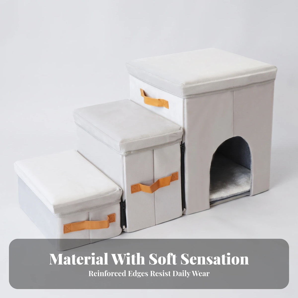 Pet Stairs with House Portable Pet Stairs with Storage Dog Steps with Storage Sturdy Furniture Cozy for Small Dogs, Sofa, Bed