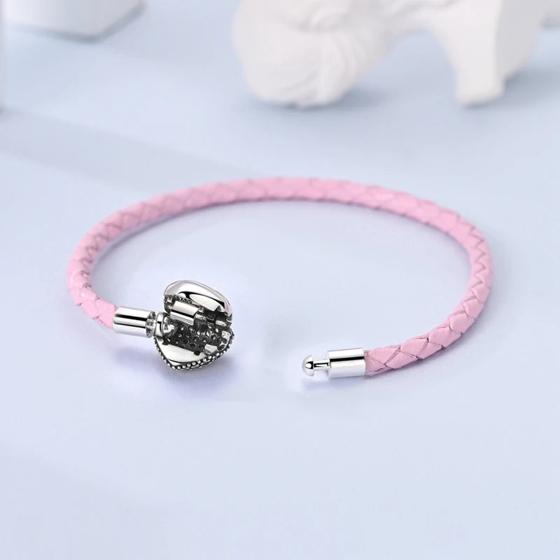 Original 925 Sterling Silver Bracelets 17-20CM Love Heart Flowers Butterfly Charms Beads Bracelet For Women Fashion Jewelry Gift
