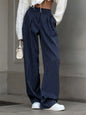Bornladies Women's  New Autumn Straight Leg Striped Western Trousers Wide Leg Loose Fashion Commuting Suit Pants