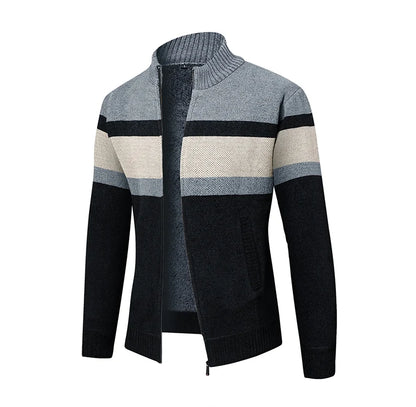 Premium Thick Chenille Fabric Warm New Brand Casual Fashion Stand Collar Men Jacket Streetwear Zipper Autumn Winter Coats