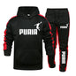 Autumn Winter Popular Mens Tracksuit Hooded Sweatshirts+Jogging Pants Set Daily Gym Outfits Casual Sports High Street Clothing