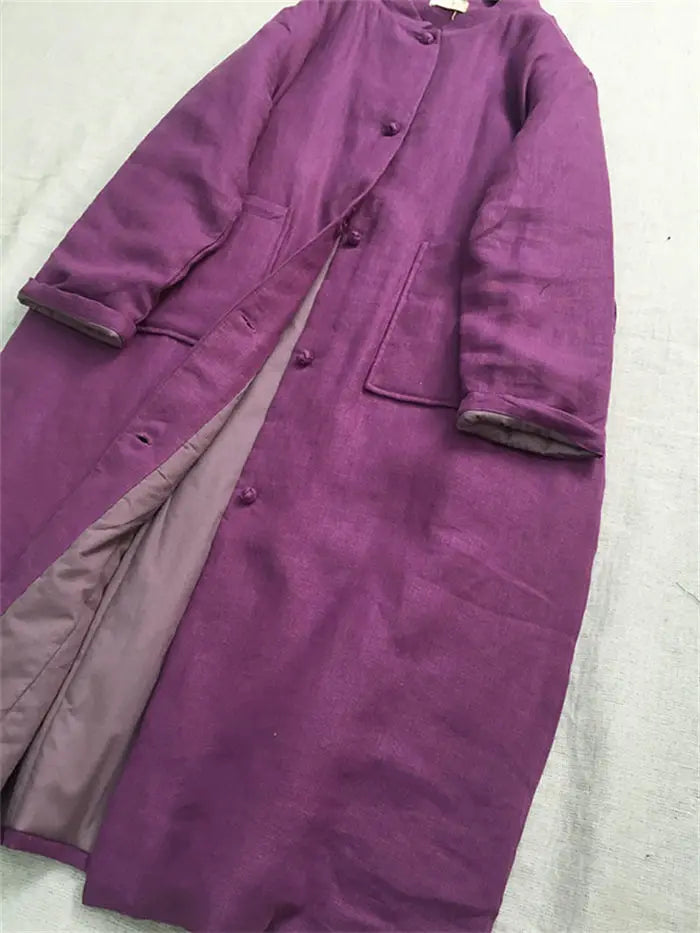 Ethnic Style Retro Single Breasted Cotton Robe Clothing Women's Spring And Autumn 2025 New Loose Versatile Quilted Coat K2709